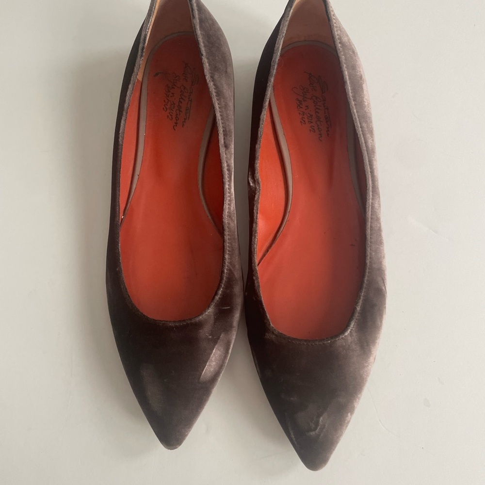 Grey  Velvet Women's Flats